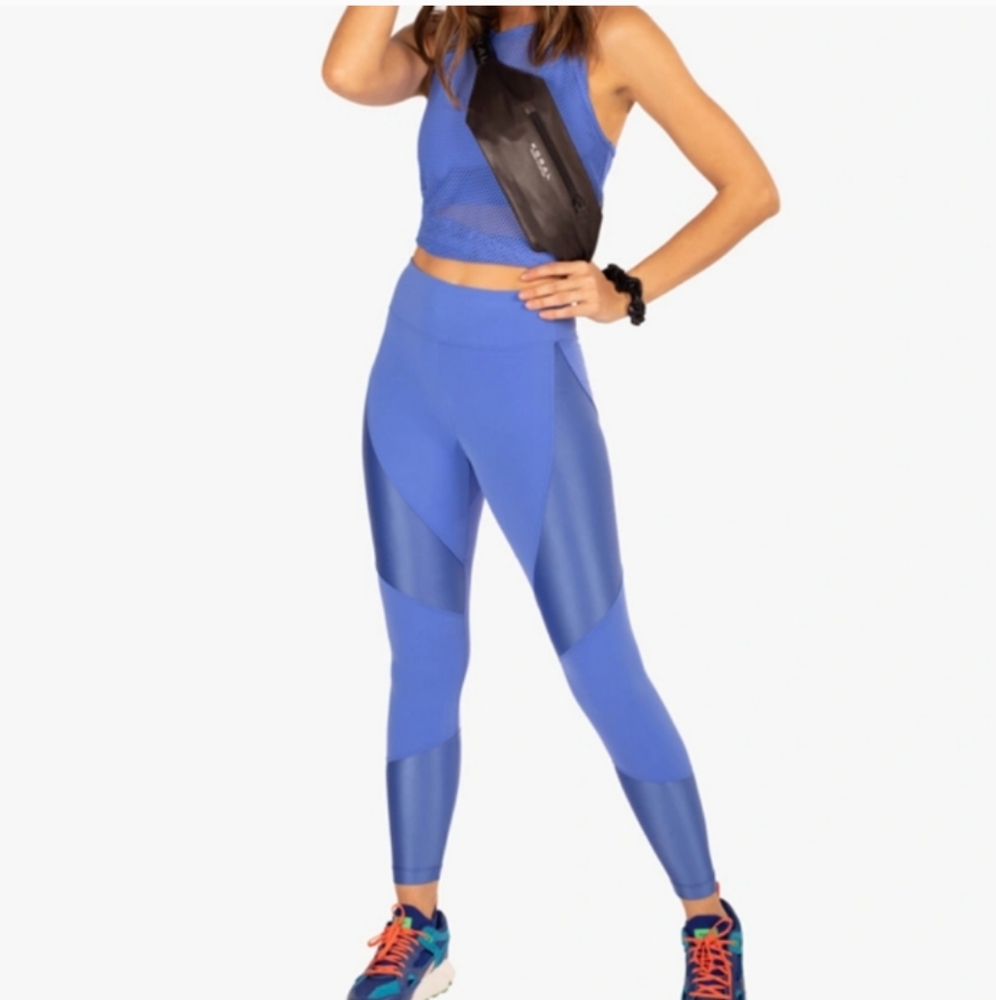 NWT KORAL Forge Blackout High Rise Leggings Amparo Blue SIZE MEDIUM